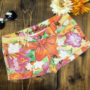 Vanilla Star Floral Jean Shorts
